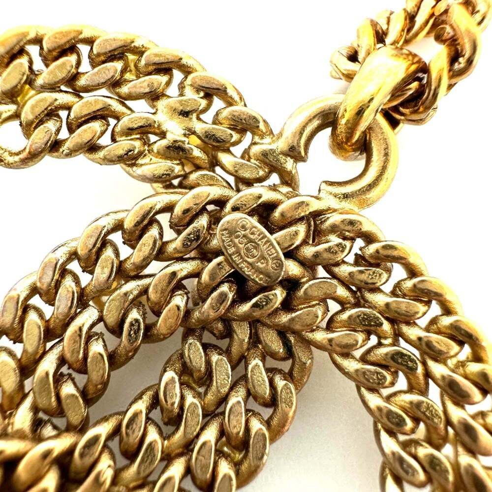 CHANEL Authentic Gold Pearl Logo Necklace - Picture 6 of 9